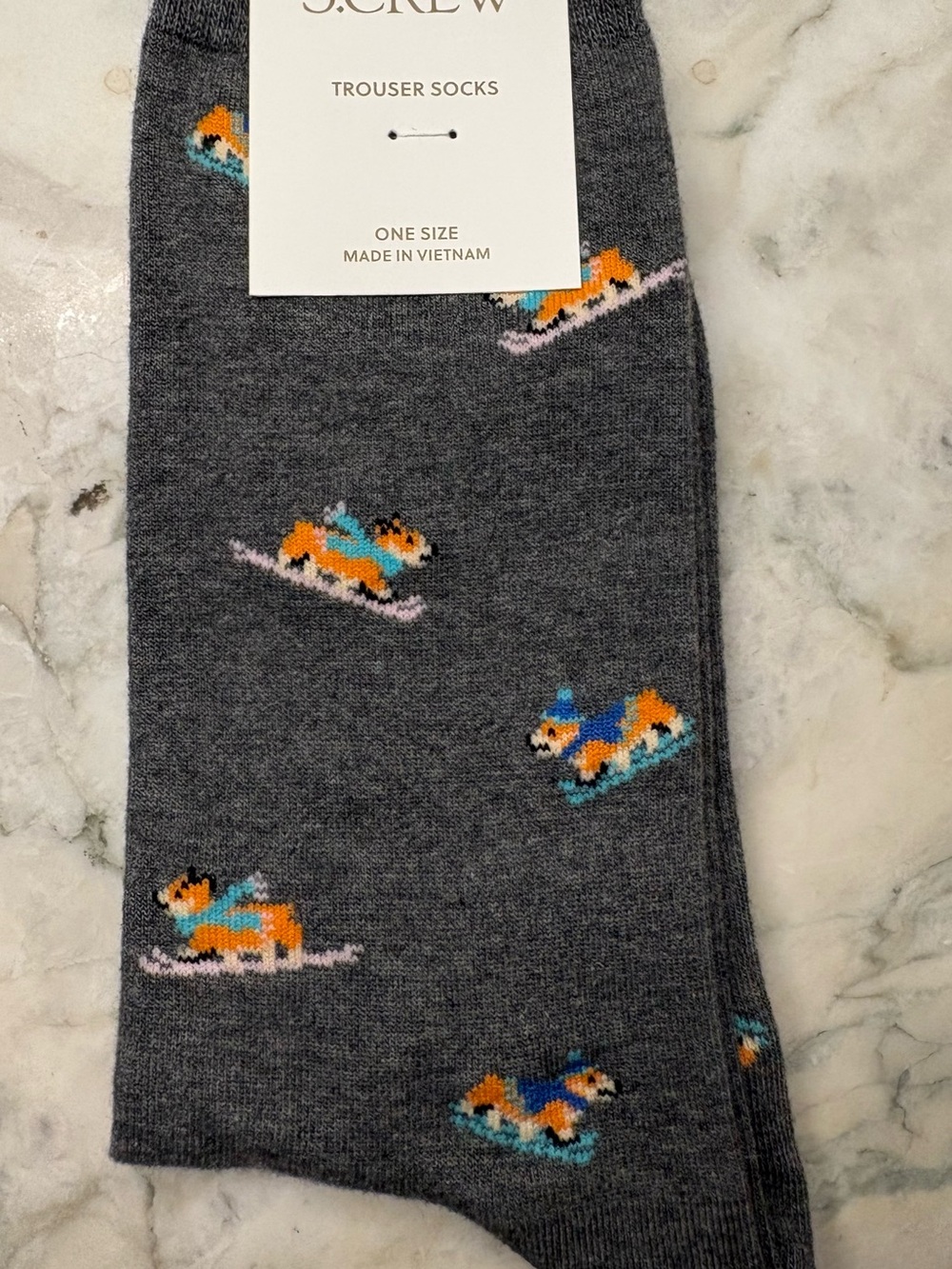 J. Crew Trrrier on Skis Socks